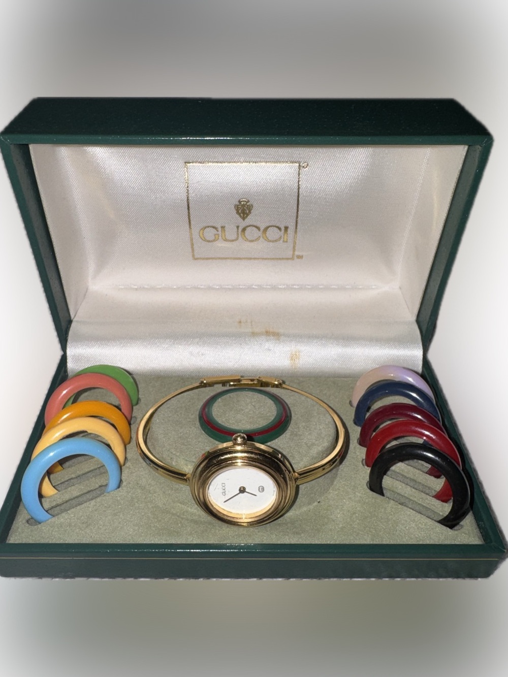 Vintage Gucci play watch with interchangeable bezels